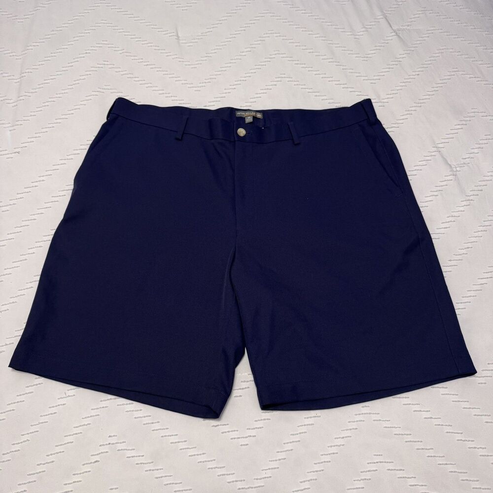 Peter Millar Crown Sport Mens Navy Blue Performance Golf Shorts Sz 38 Flat Front